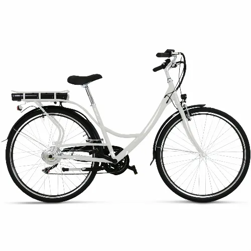Elcykel Dam 28" med cykeldator | Europatillverkad | Lyfco - Vit
