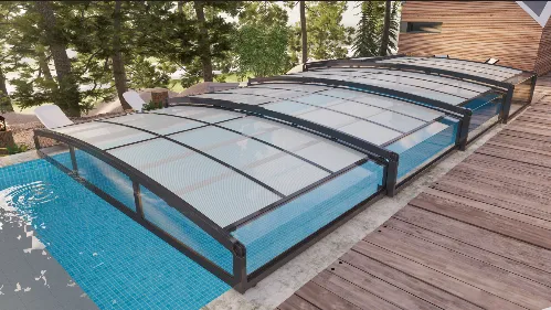 Pooltak 4x8m | Utan skenor | UV-skydd