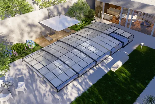 Pooltak 5x10m | Utan skenor | UV-skydd