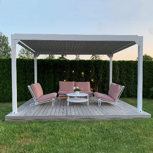 Pergola Premium 3x3m | Öppningsbara lameller | Vit